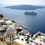 Santorini and our Cruise ship