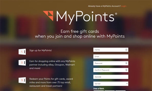 Free Gift Cards by using MyPoints